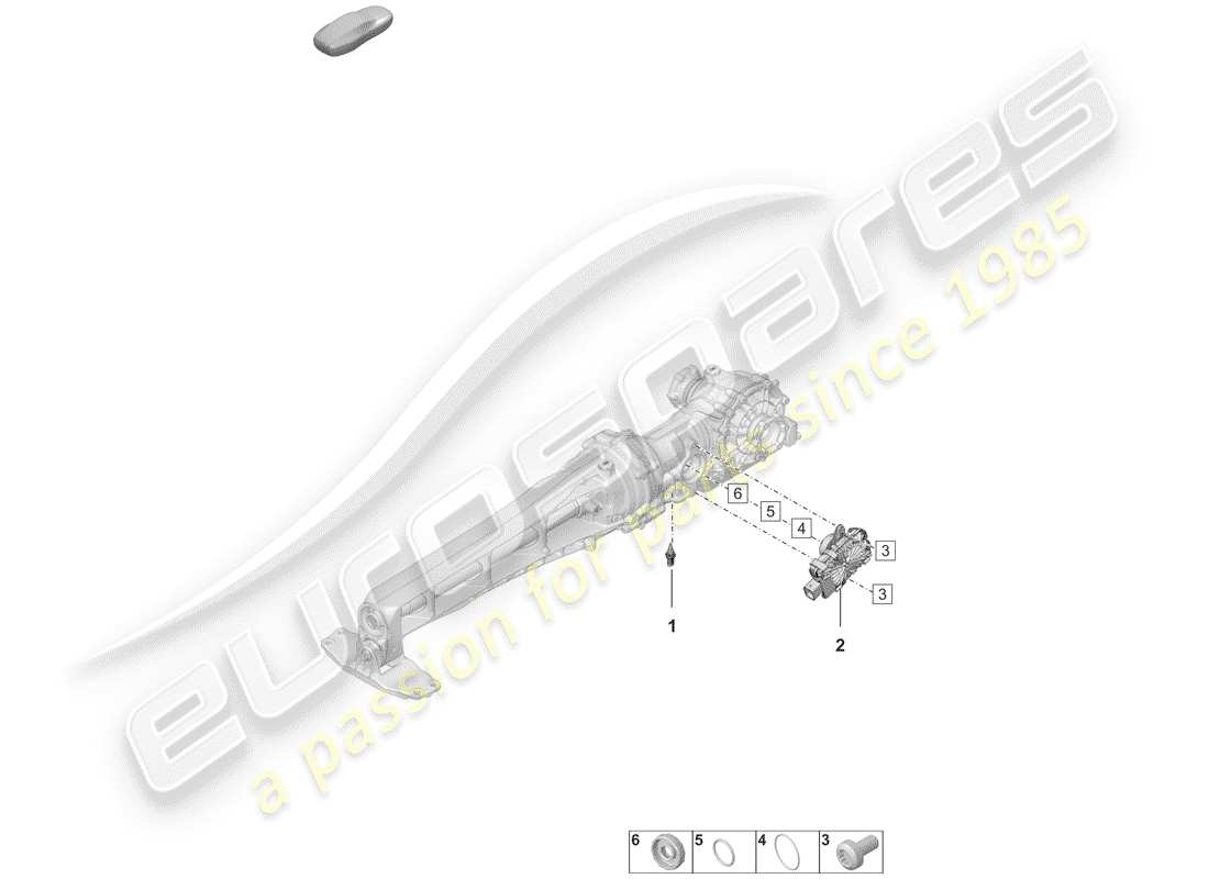 porsche 2020 (992-1) front axle differential sensors parts diagram
