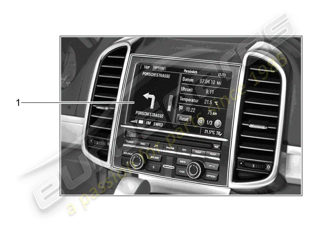 porsche 2008 (tequipment cayenne) navigation system parts diagram