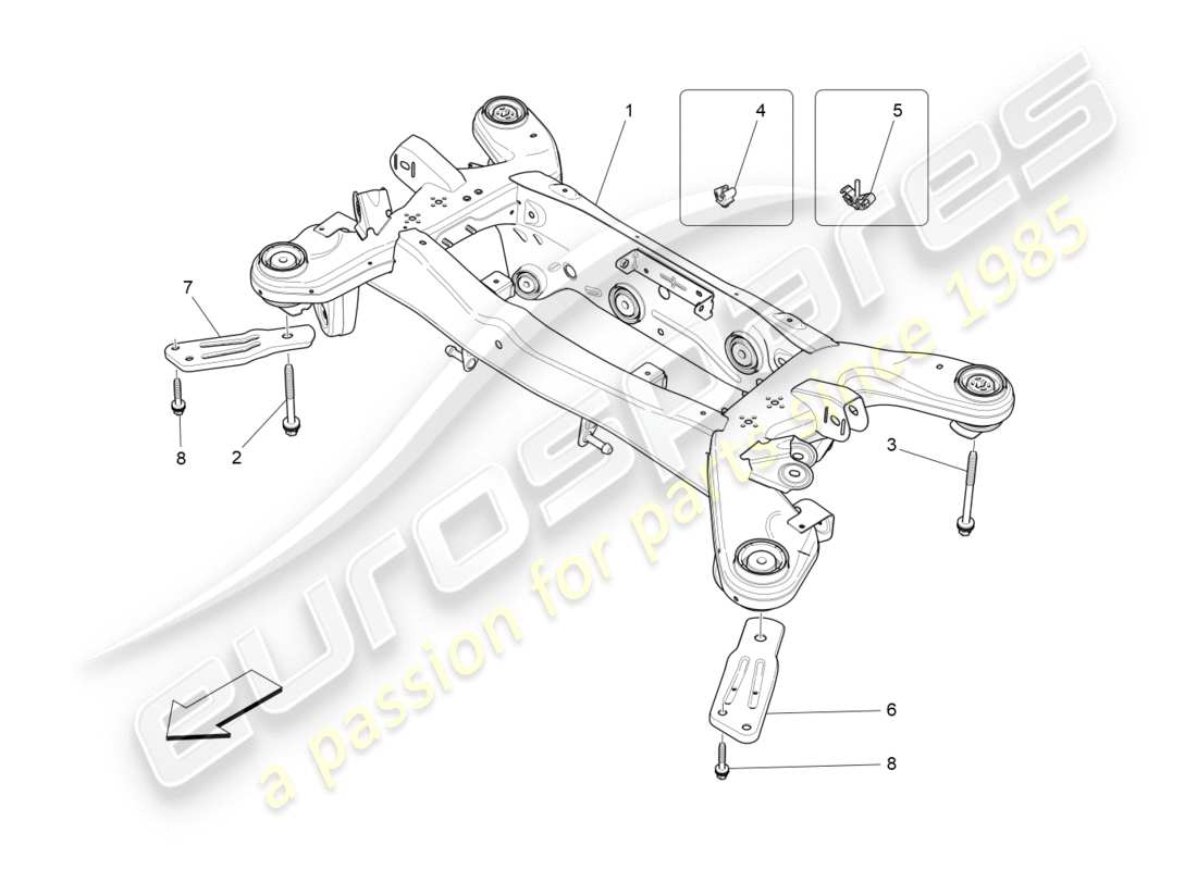 maserati qtp 3.0 bt v6 410hp (2014) rear chassis parts diagram