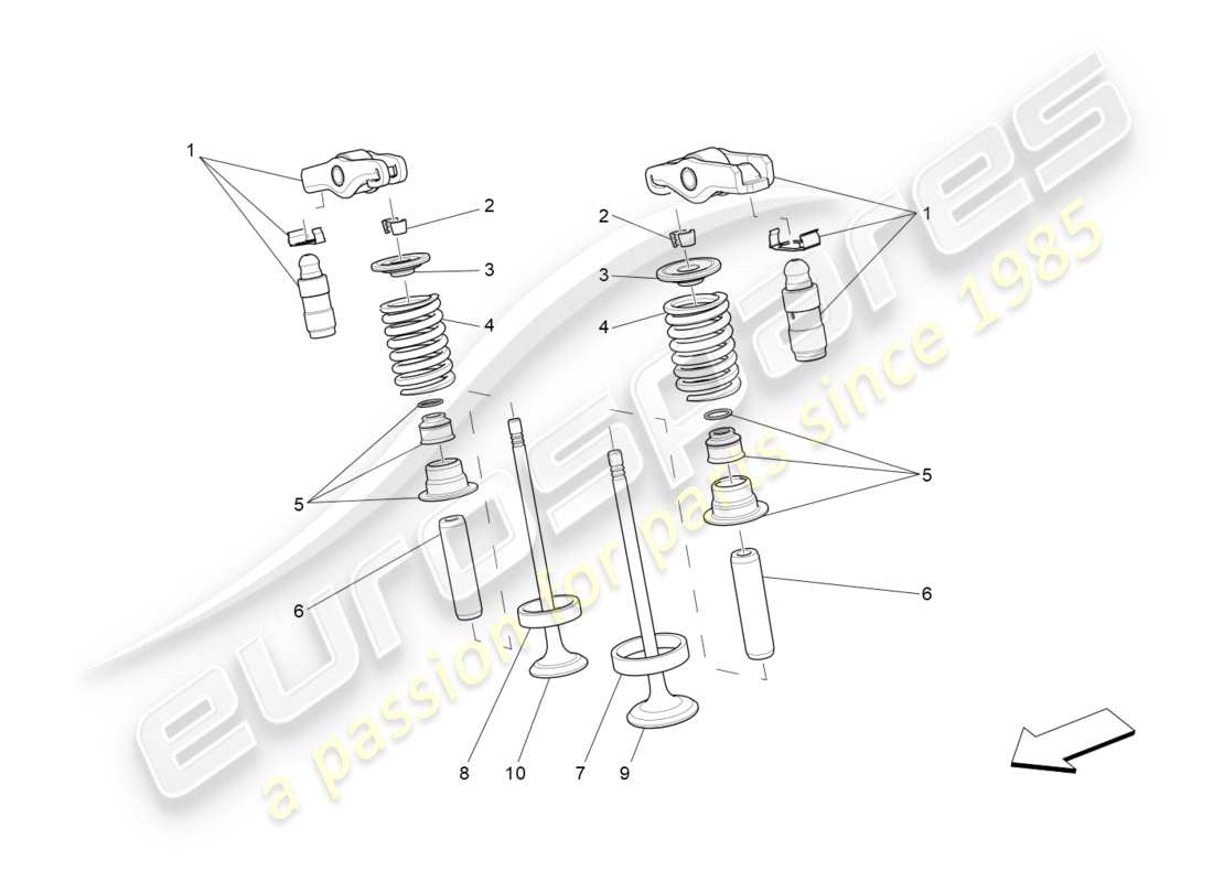 a part diagram from the maserati quattroporte m156 (2014 onwards) parts catalogue