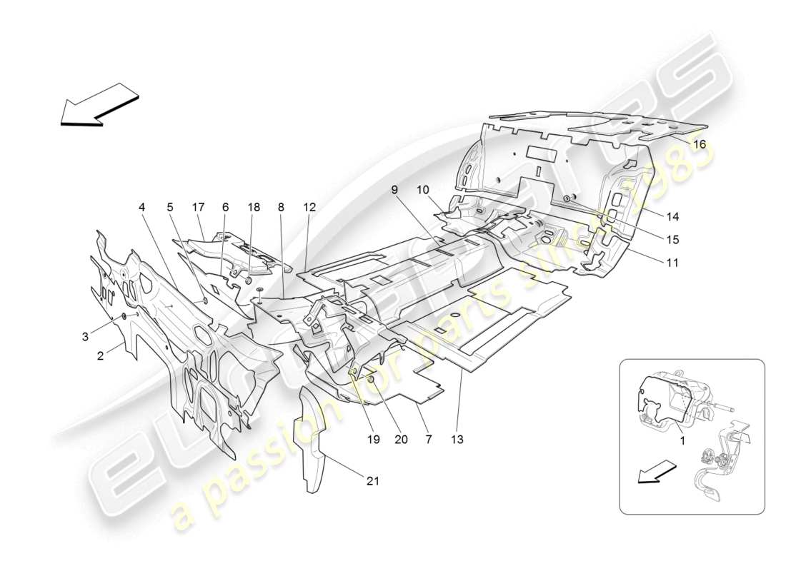 a part diagram from the maserati granturismo (2008) parts catalogue
