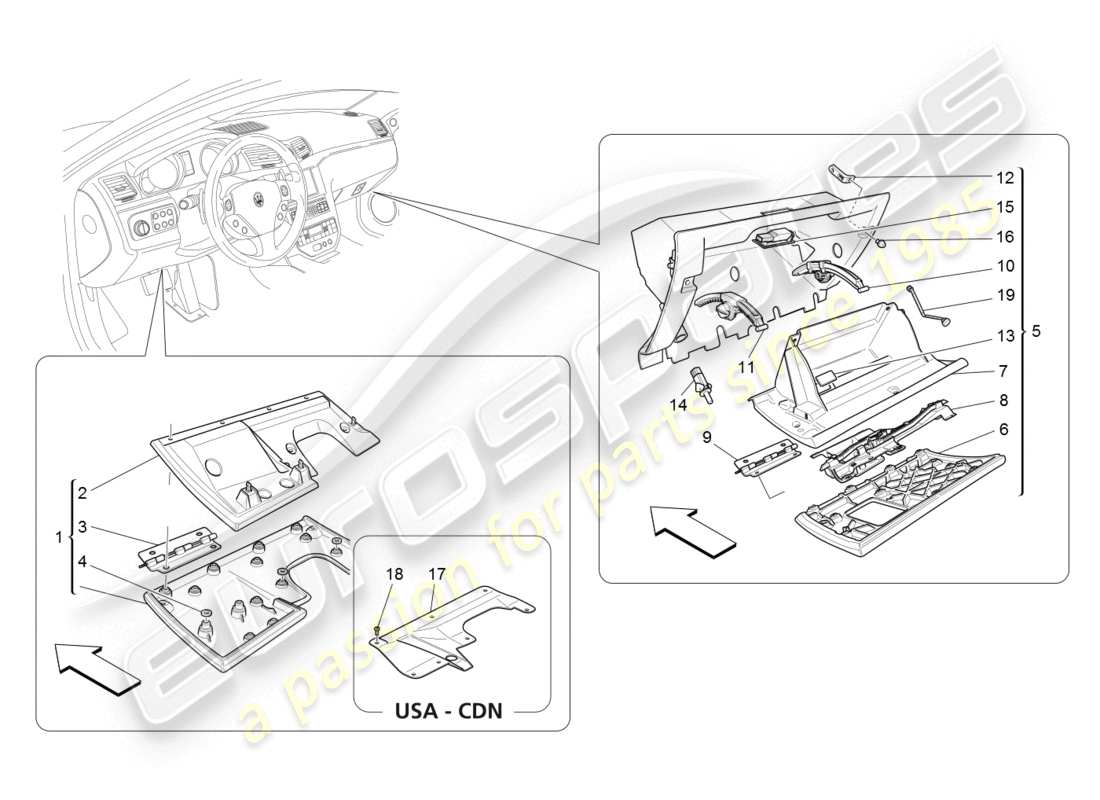 a part diagram from the Maserati GranTurismo (2008) parts catalogue