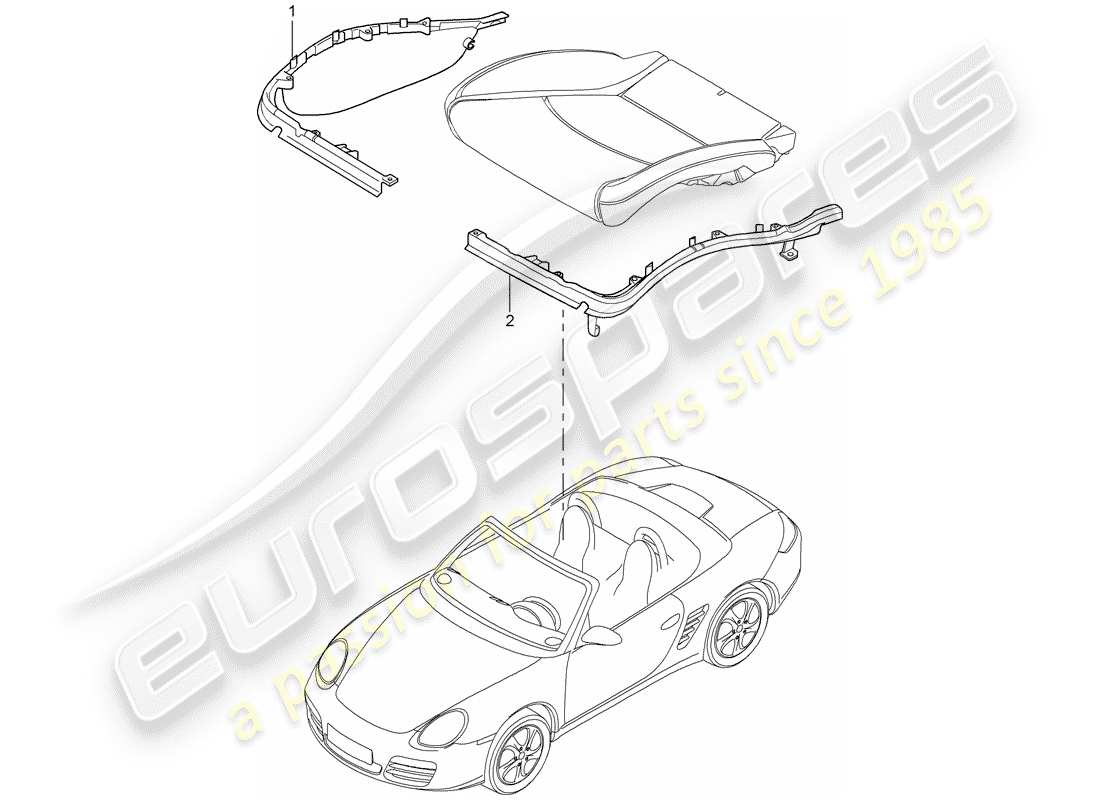 porsche 2005 (987 boxster) frame seat cushion standard seat comfort seat d - mj 2005>> parts diagram