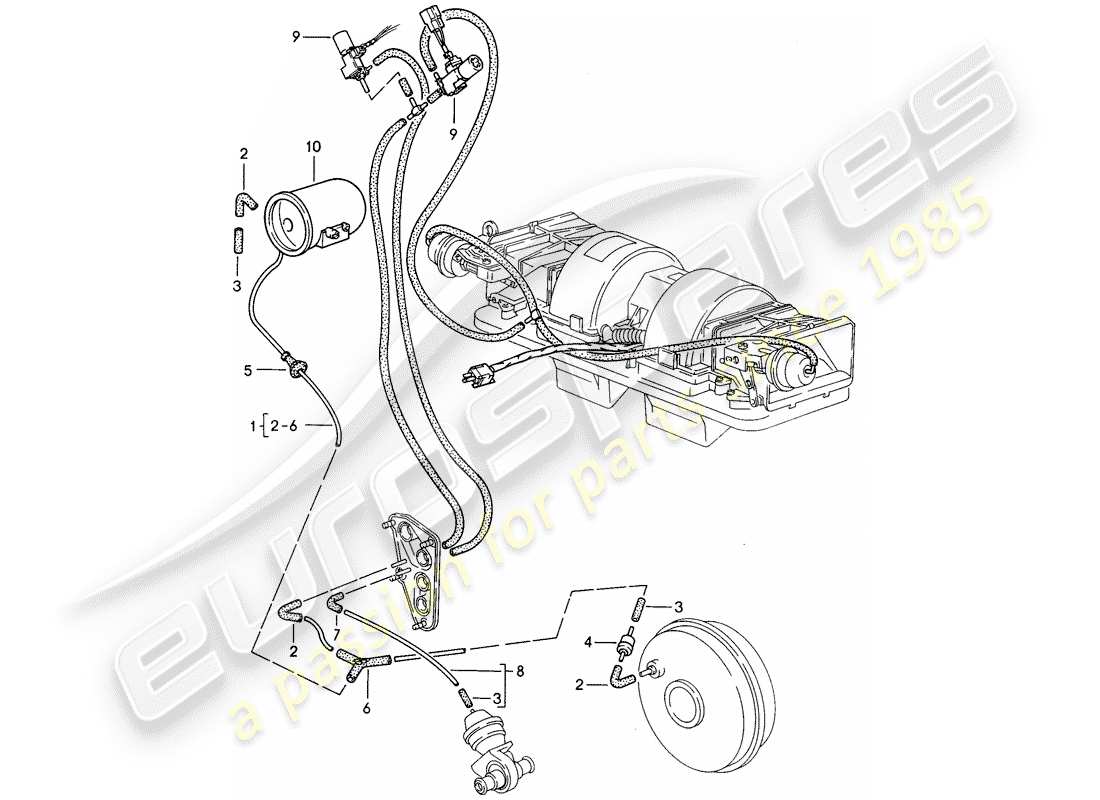 porsche 1993 (968) vacuum control part diagram