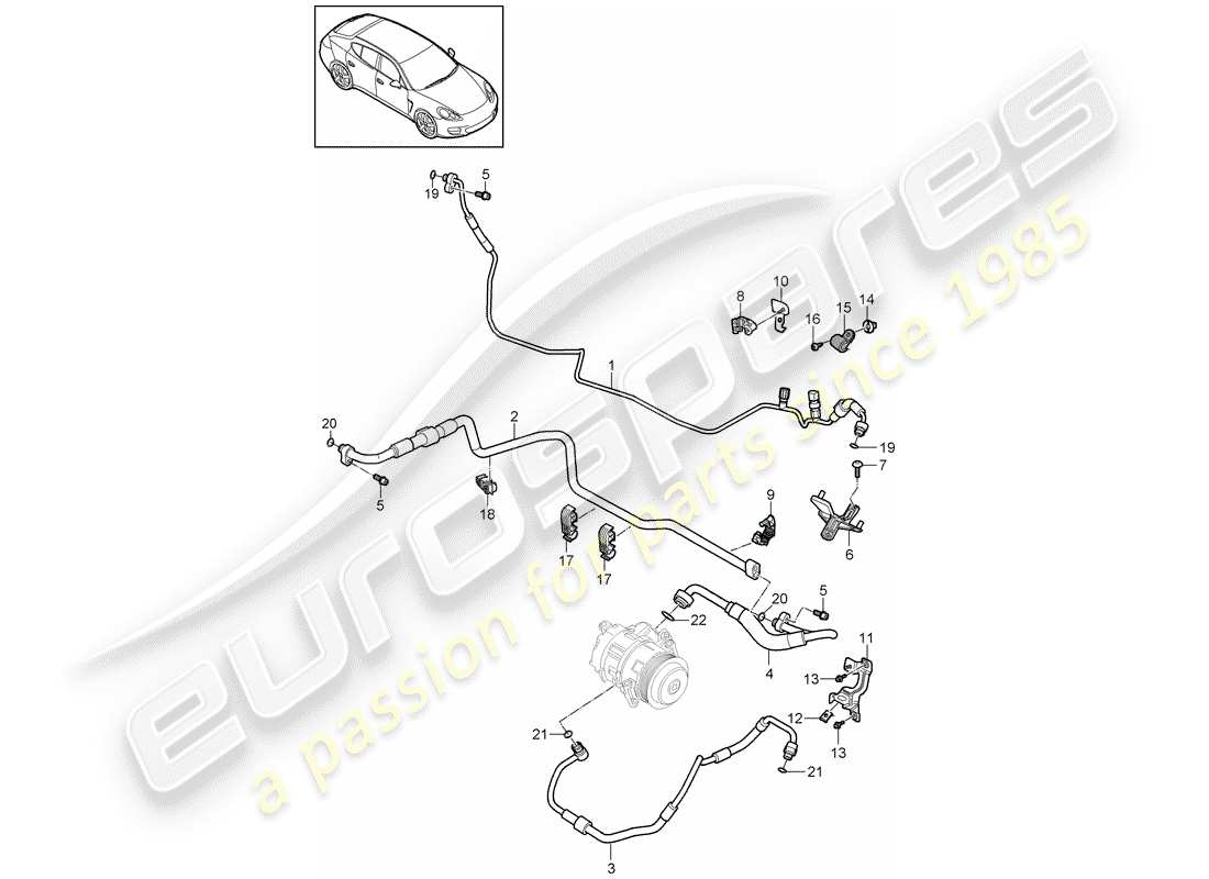 porsche 2010 (panamera 970) refrigerant circuit diesel part diagram