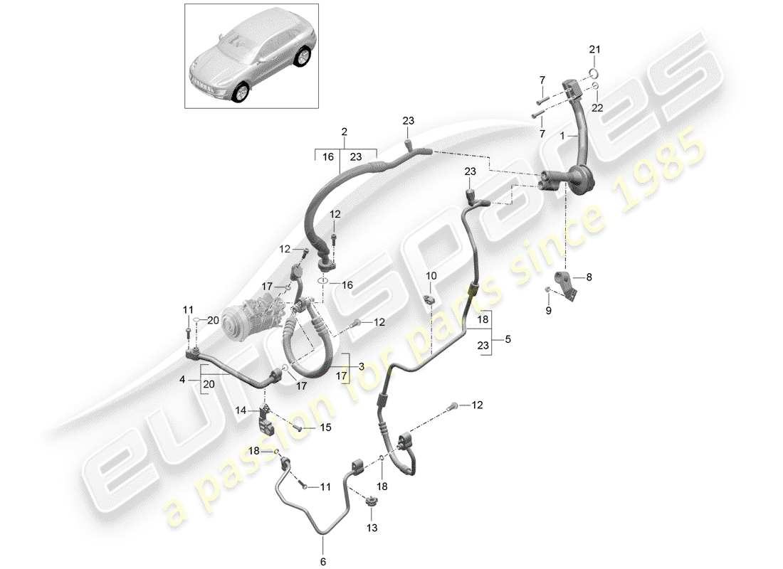 porsche 2018 (macan) refrigerant circuit r1234yf d - mj 2017>> part diagram
