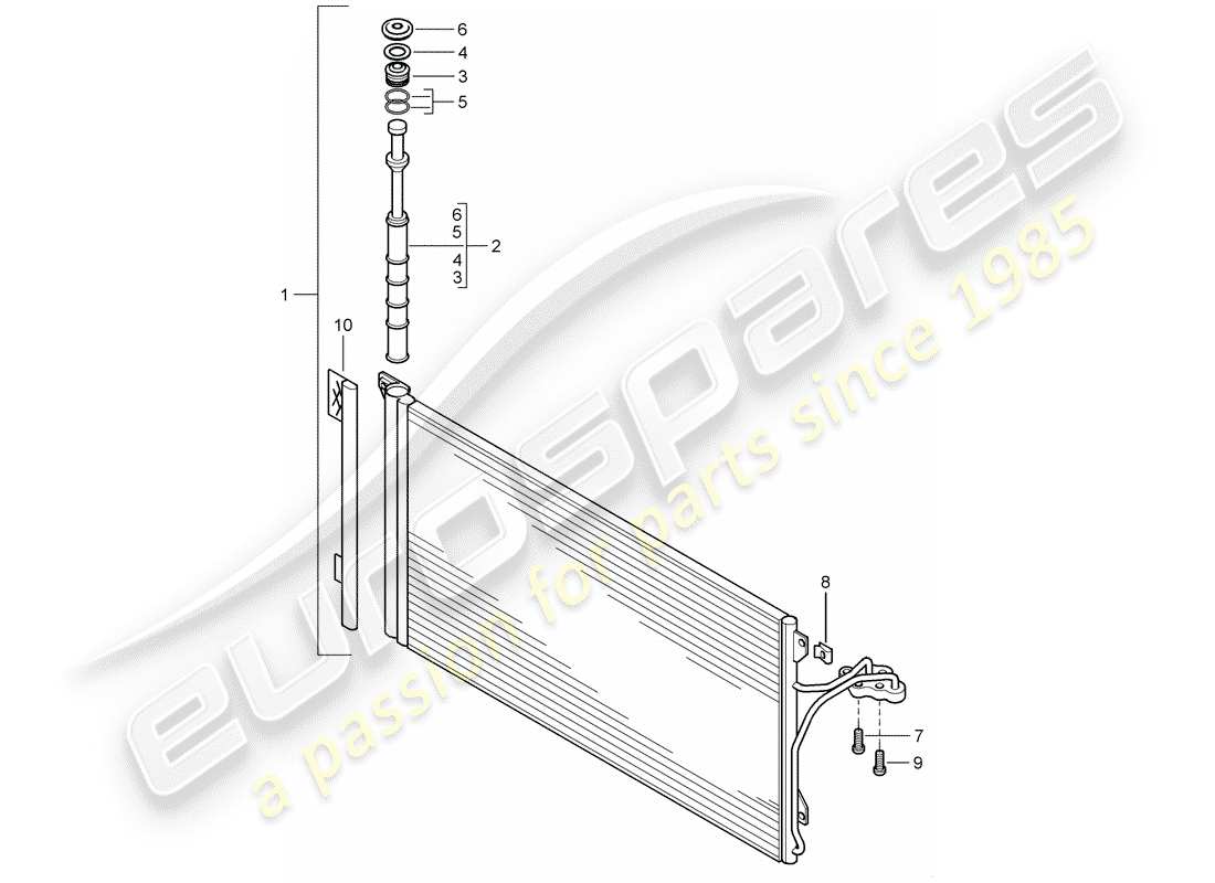 porsche 2003 (cayenne e1 9pa) condenser for air conditioning parts diagram