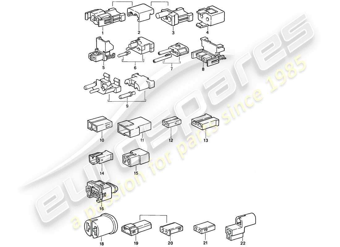 porsche 1987 (924s) connector housing part diagram