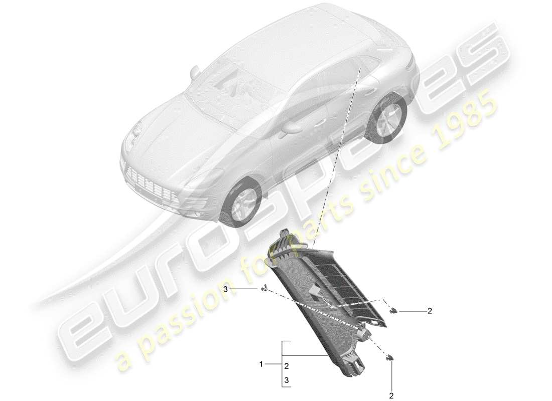 porsche 2016 (macan) trim upper c-pillar part diagram