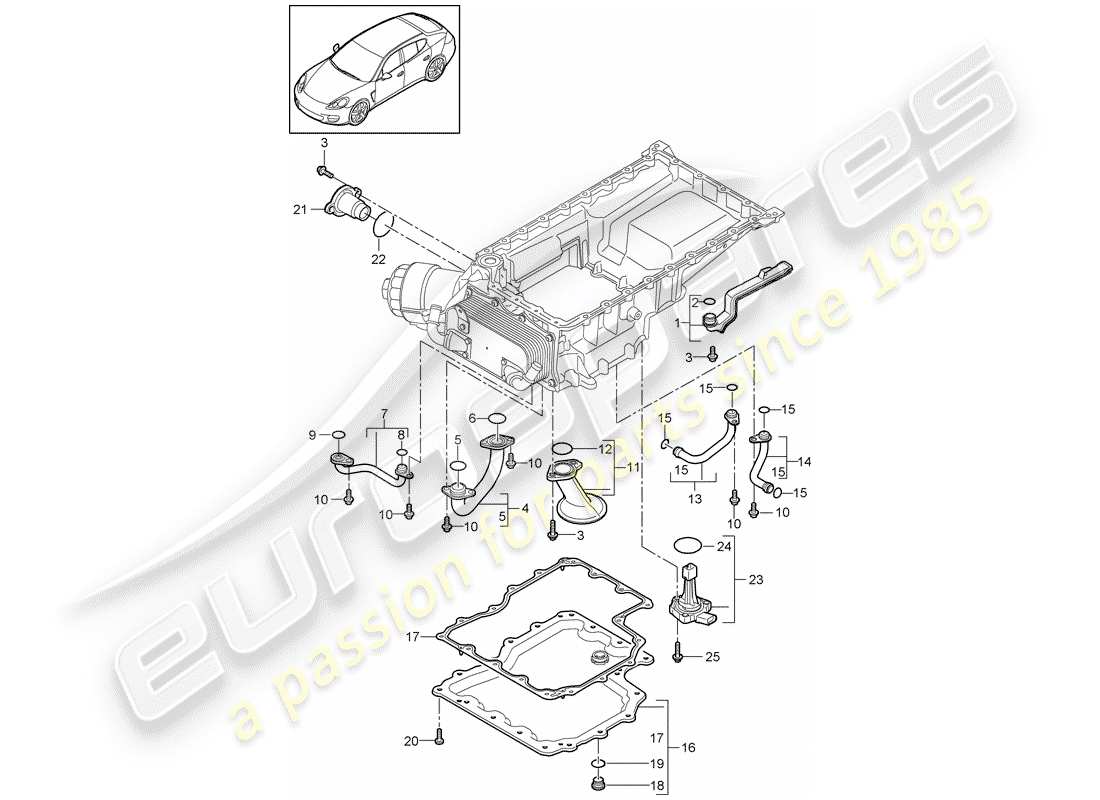 porsche 2016 (panamera 970) intake manifold oil sump parts diagram