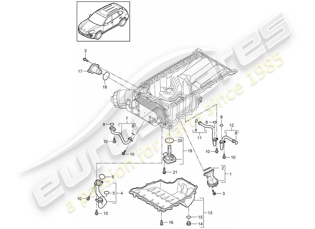 porsche 2011 (cayenne e2 92a) intake manifold oil sump part diagram