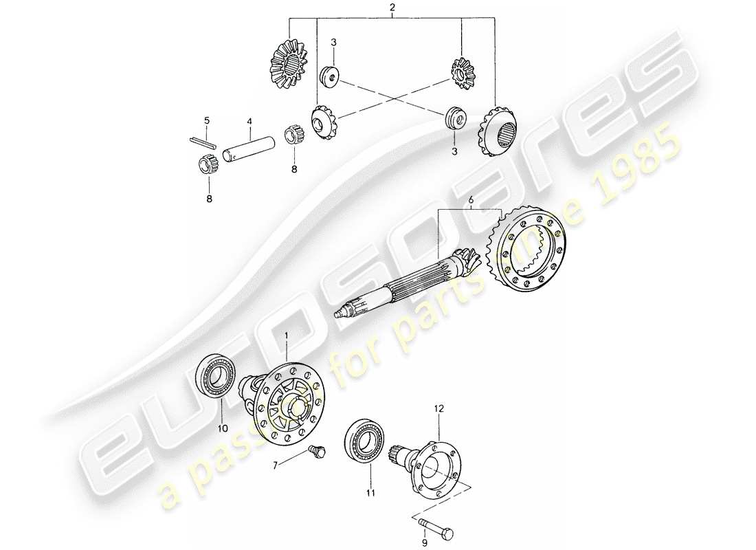 porsche 1996 (993) differential part diagram
