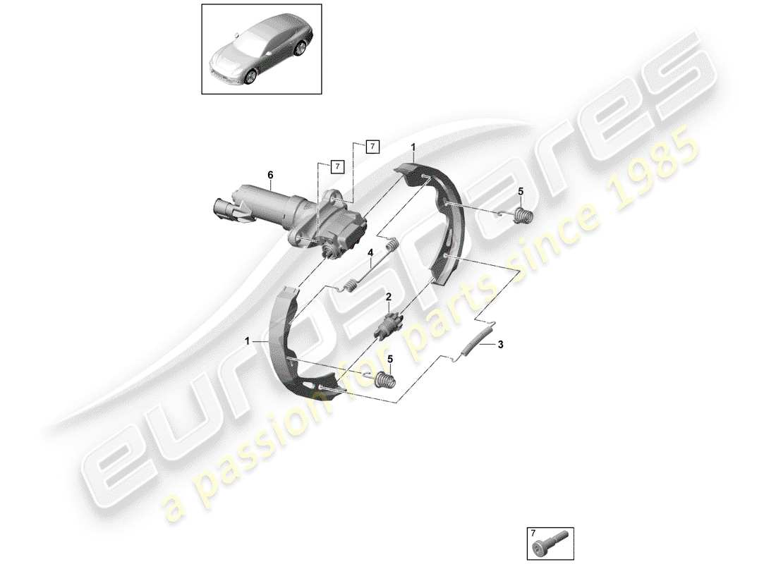 porsche 2019 (panamera 971-1) parking brake rear axle part diagram