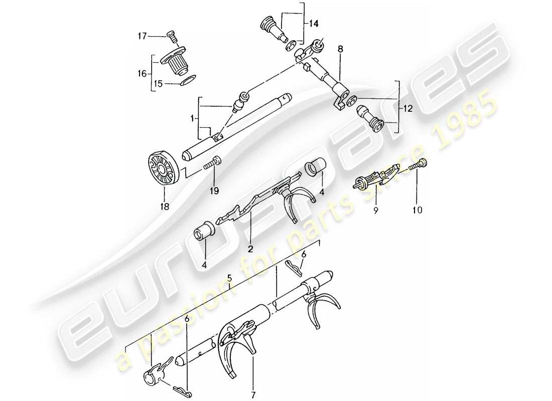porsche 2004 (986 boxster) manual gearbox -99 individual parts 00- parts diagram