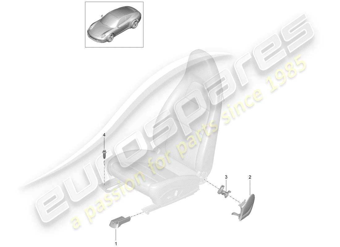 porsche 2016 (991-1) seat front (complete) sports seat no longer available trim cover d - mj 2012>> parts diagram