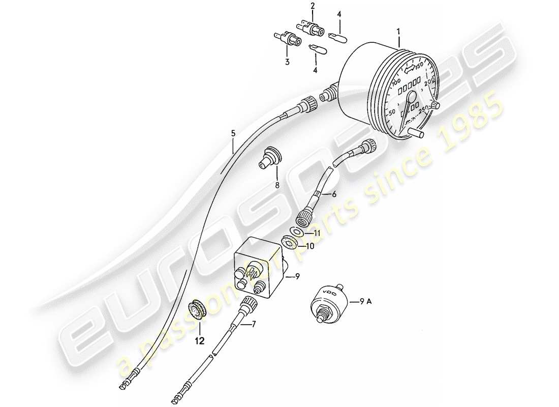 porsche 1979 (924) speedometer - d >> - mj 1978 parts diagram