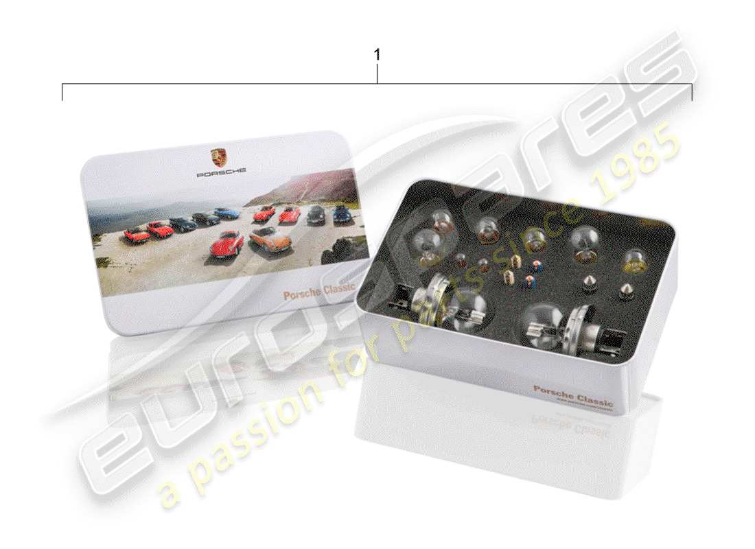 porsche 1999 (accessories) box with bulbs - porsche classic - with: - bulb - and - fuse parts diagram