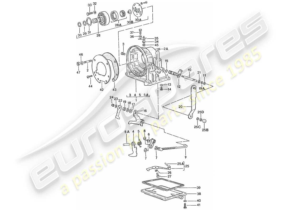 porsche 1989 (944) transmission case - for - automatic transmission - d >> - mj 1989 parts diagram