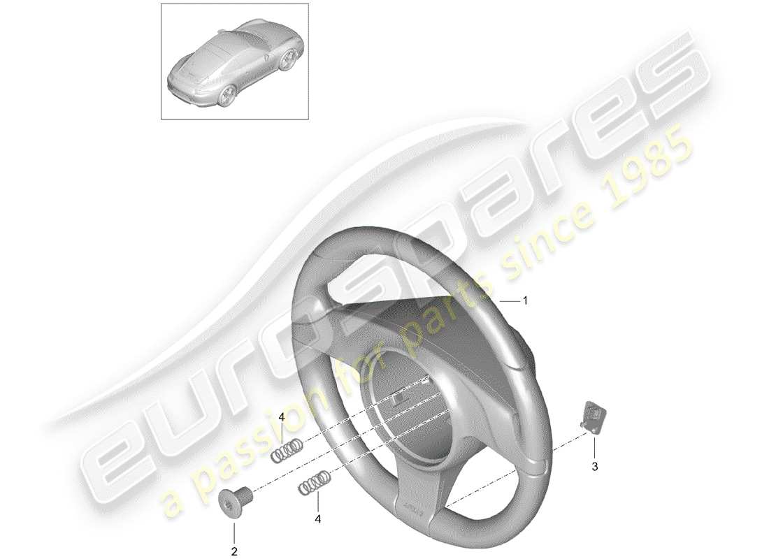 porsche 2014 (991-1) steering wheel manual gearbox parts diagram
