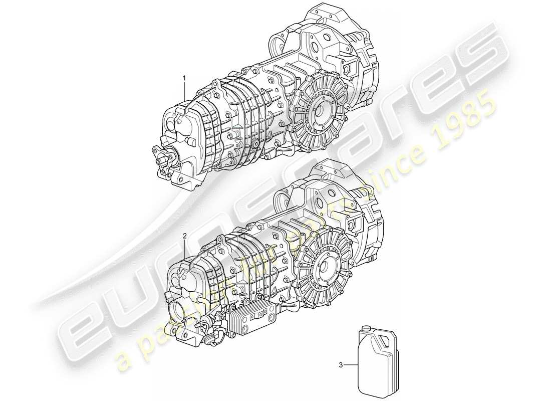 porsche 2009 997-2 turbo / gt2 replacement transmission parts diagram