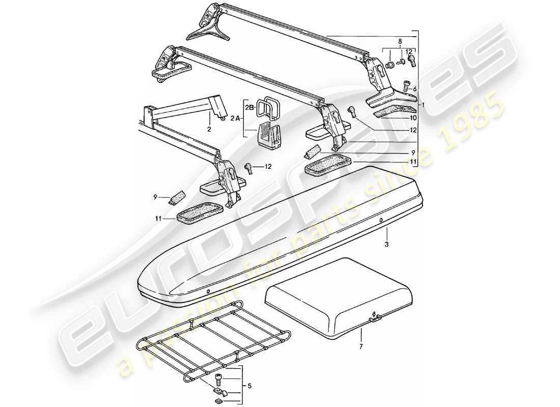 porsche 1980 (924) roof transport system - - i - - until - 75 kg - d - mj 1981>> - mj 1982 parts diagram