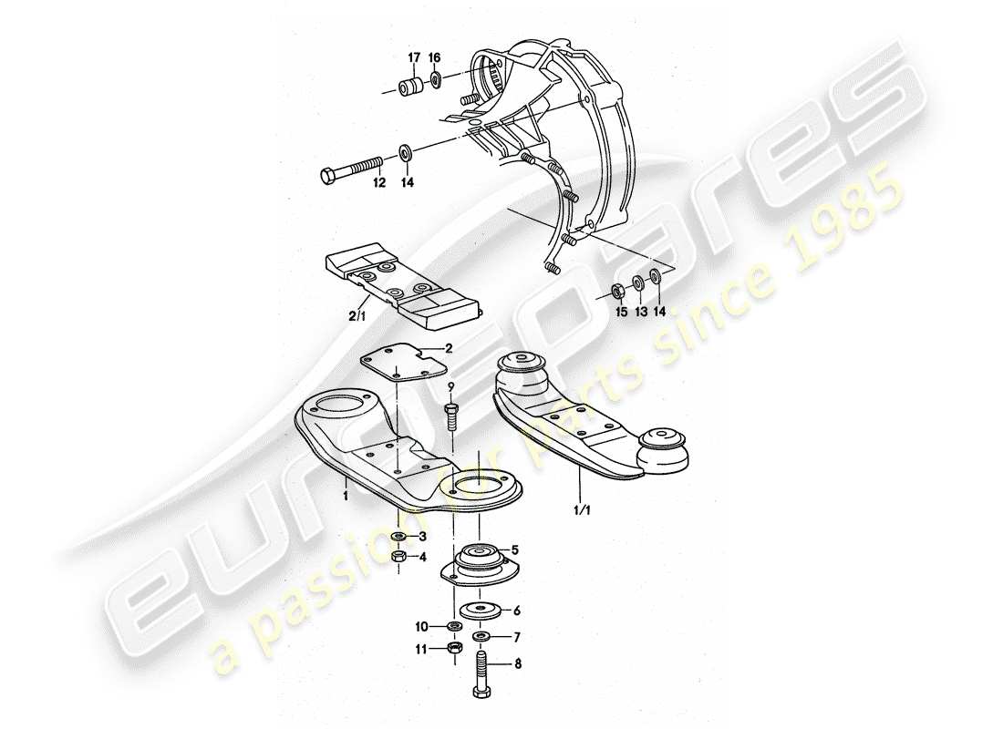 porsche 1975 (911 turbo) transmission suspension part diagram