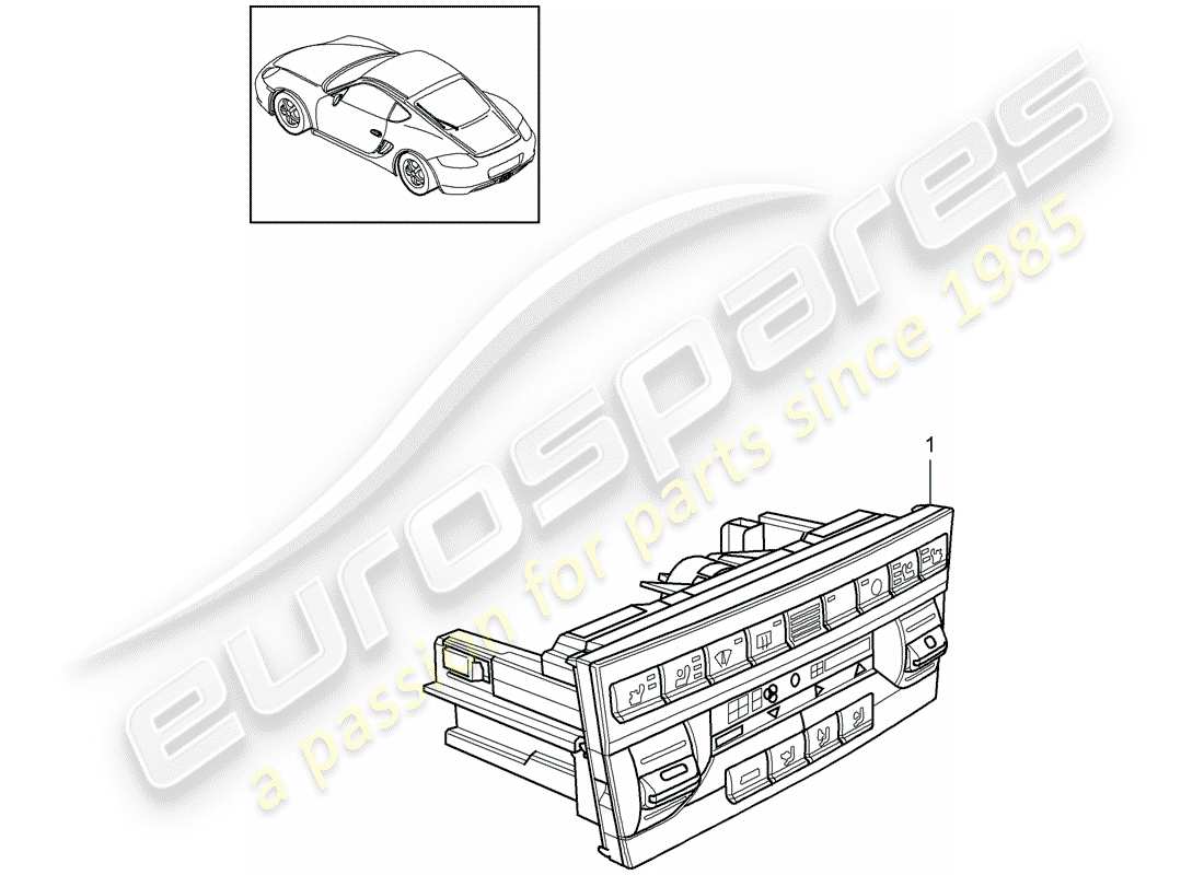 porsche 2009 (987 cayman) control switch part diagram