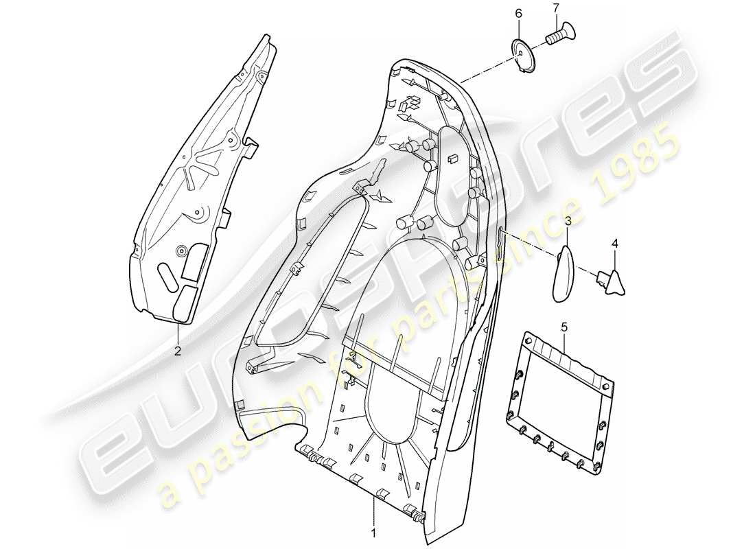 porsche 2008 (987 boxster) backrest shell sports seat d - mj 2005>> parts diagram