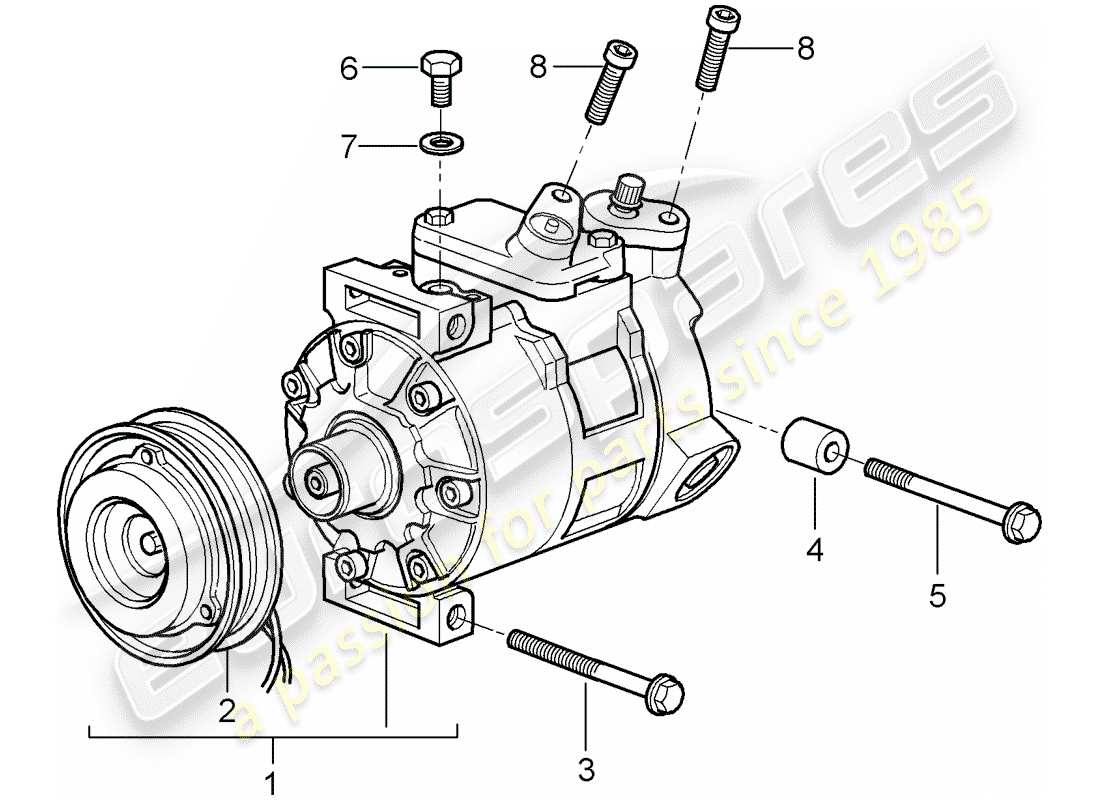 porsche 2011 (997-2 gt3) compressor parts diagram