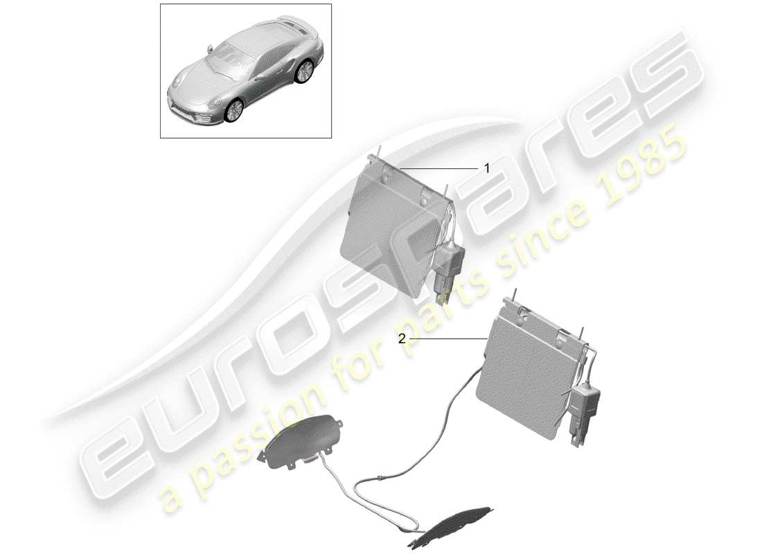 porsche 2015 (991-1 turbo) lumbar support accessories part diagram