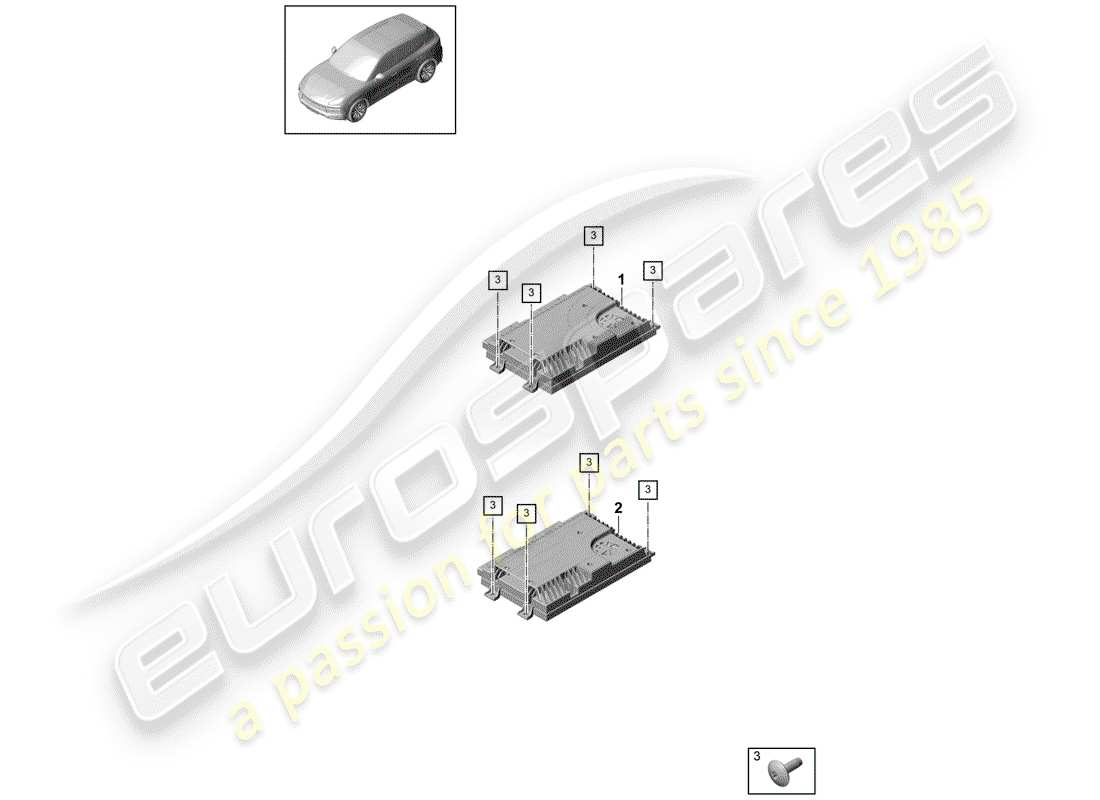 porsche 2018 (cayenne e3 9ya/9yb) amplifiers parts diagram