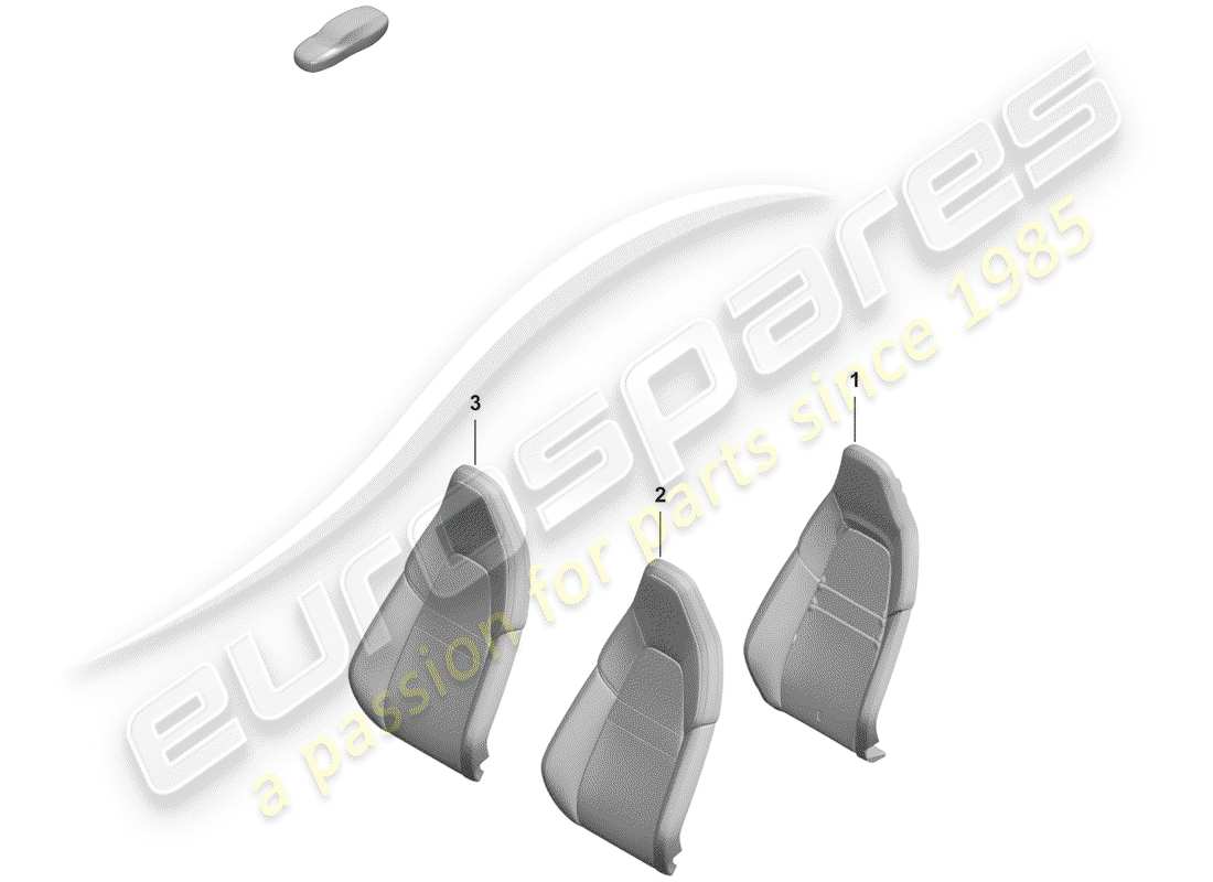 porsche 2020 (992-1) foam part backrest cover sports seat parts diagram