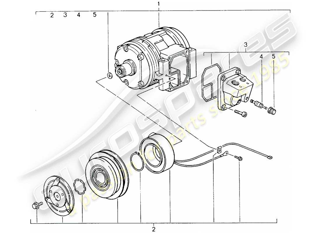 porsche 1991 (964) compressor parts diagram