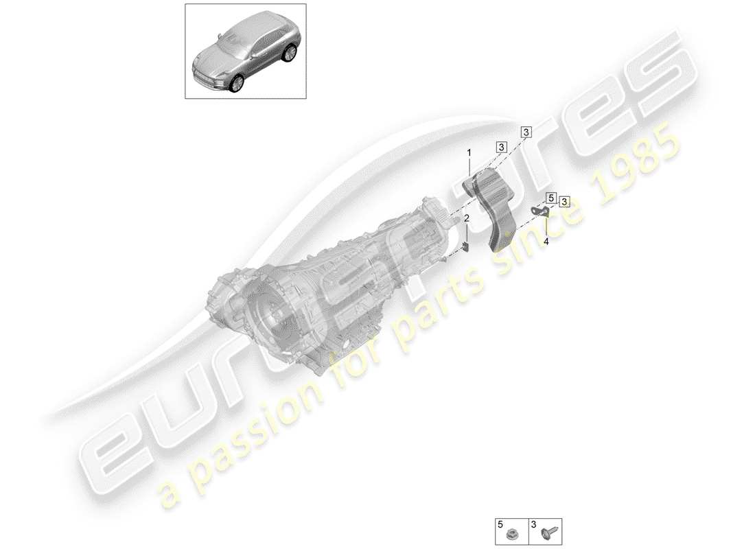 porsche 2019 (macan) air guide transfer box part diagram