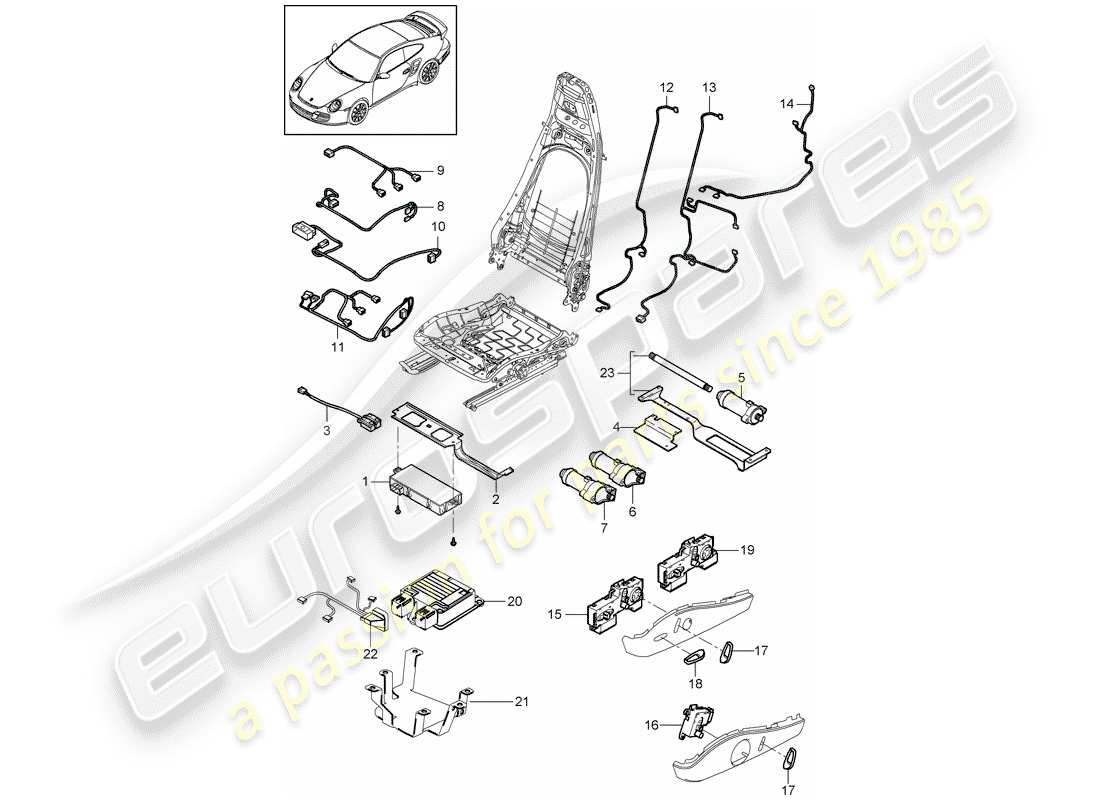 porsche 2013 (997-2 turbo / gt2 rs) wiring harnesses parts diagram