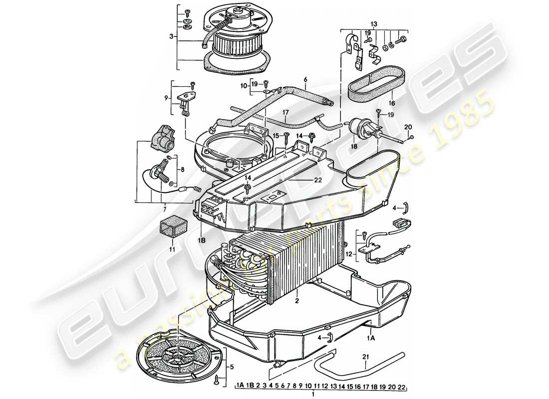 porsche 1983 (944) air conditioner parts diagram