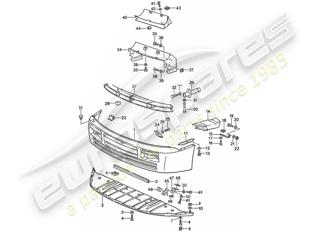 porsche 1987 (944) cover for bumper - and - bumper parts diagram