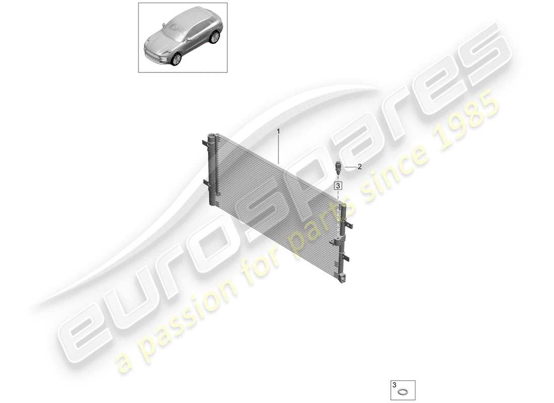 porsche 2019 (macan) condenser air conditioning part diagram