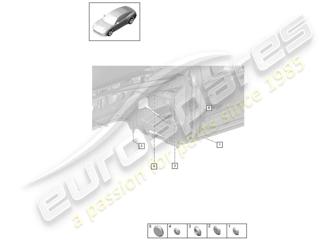 porsche 2020 (panamera 971-1) bungs side rear end part diagram