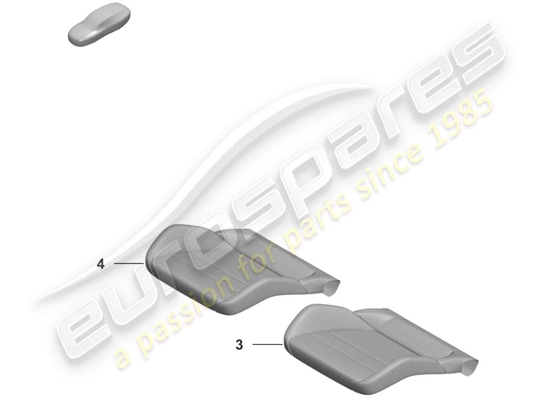 porsche 2020 (992-1) foam part seat cover sports seat plus for models with seat venti- lation parts diagram