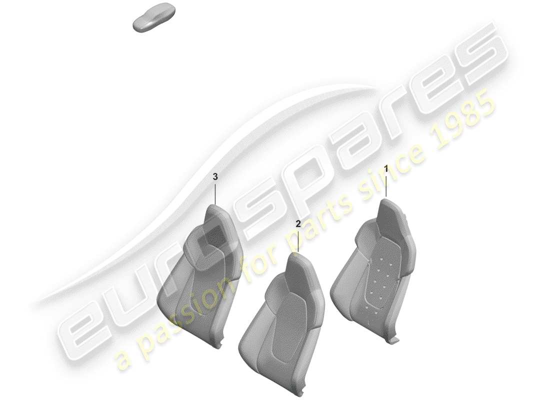 porsche 2020 (992-1) foam part backrest cover sports seat plus for models with seat venti- lation parts diagram