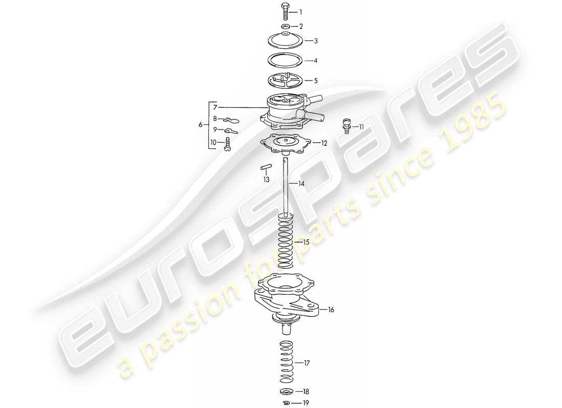 porsche 1965 (911/912) single parts - for - fuel pump part diagram