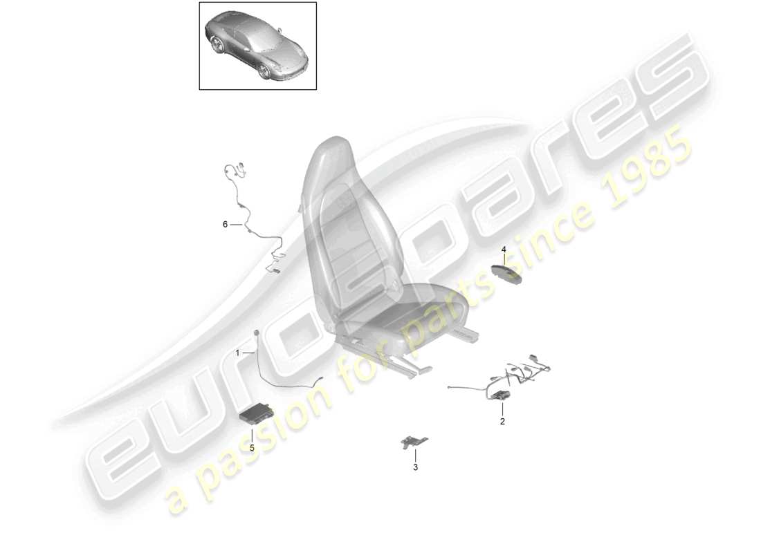 porsche 2016 (991-1) wire set switch control unit electric motor sports seat d - mj 2012>> parts diagram