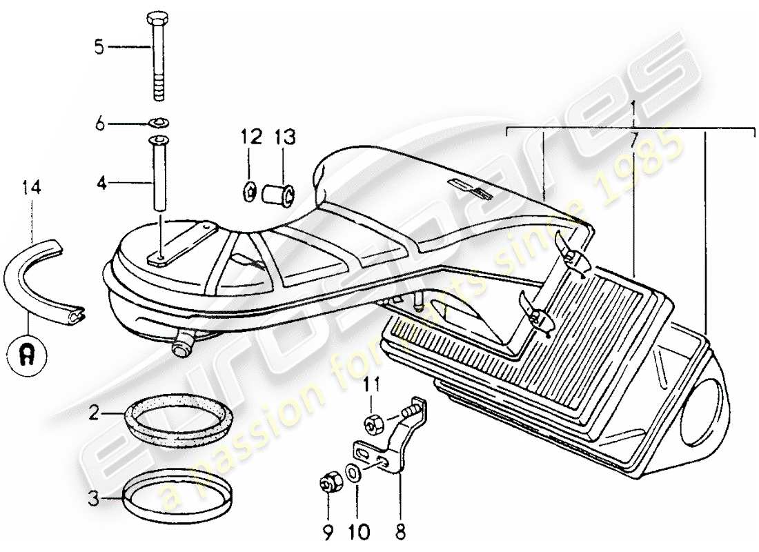 porsche 1990 (964) air cleaner parts diagram