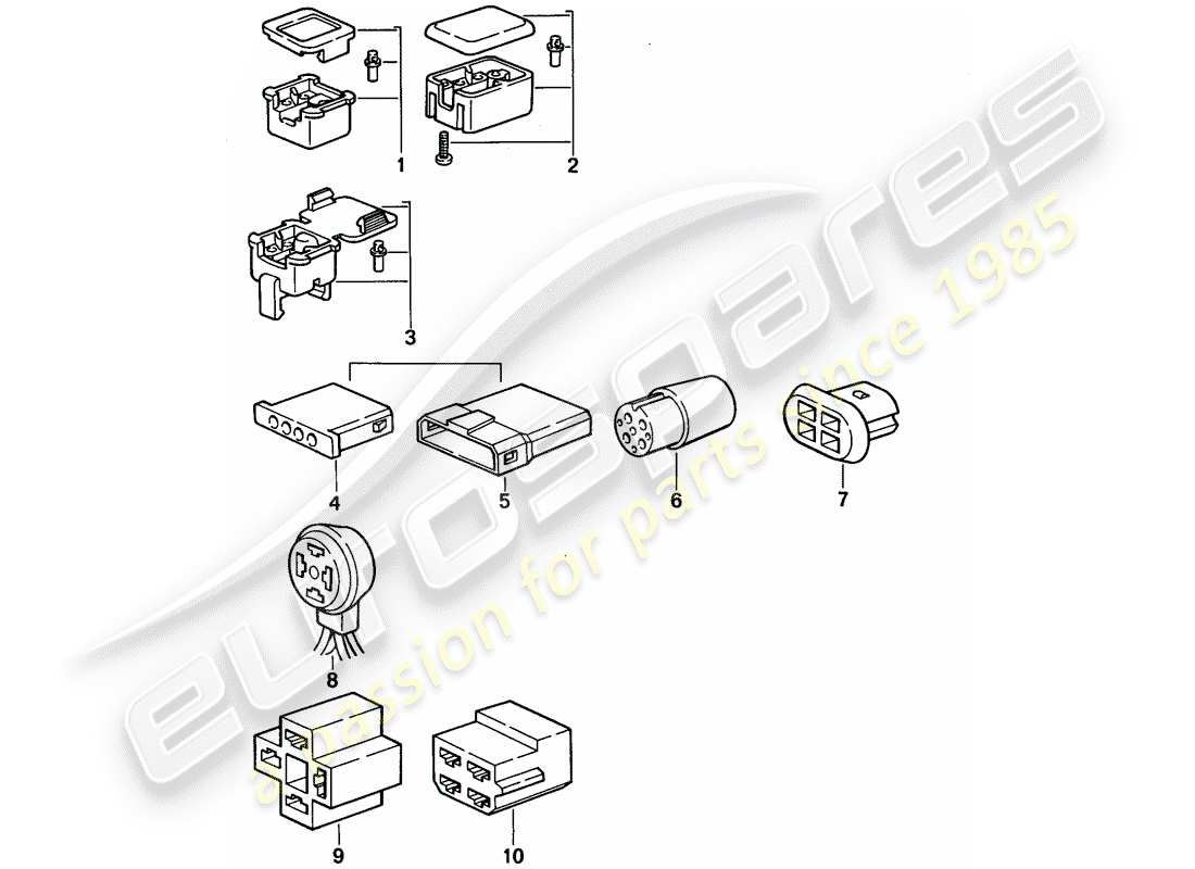 porsche 1994 (968) connector housing - 4-pole part diagram