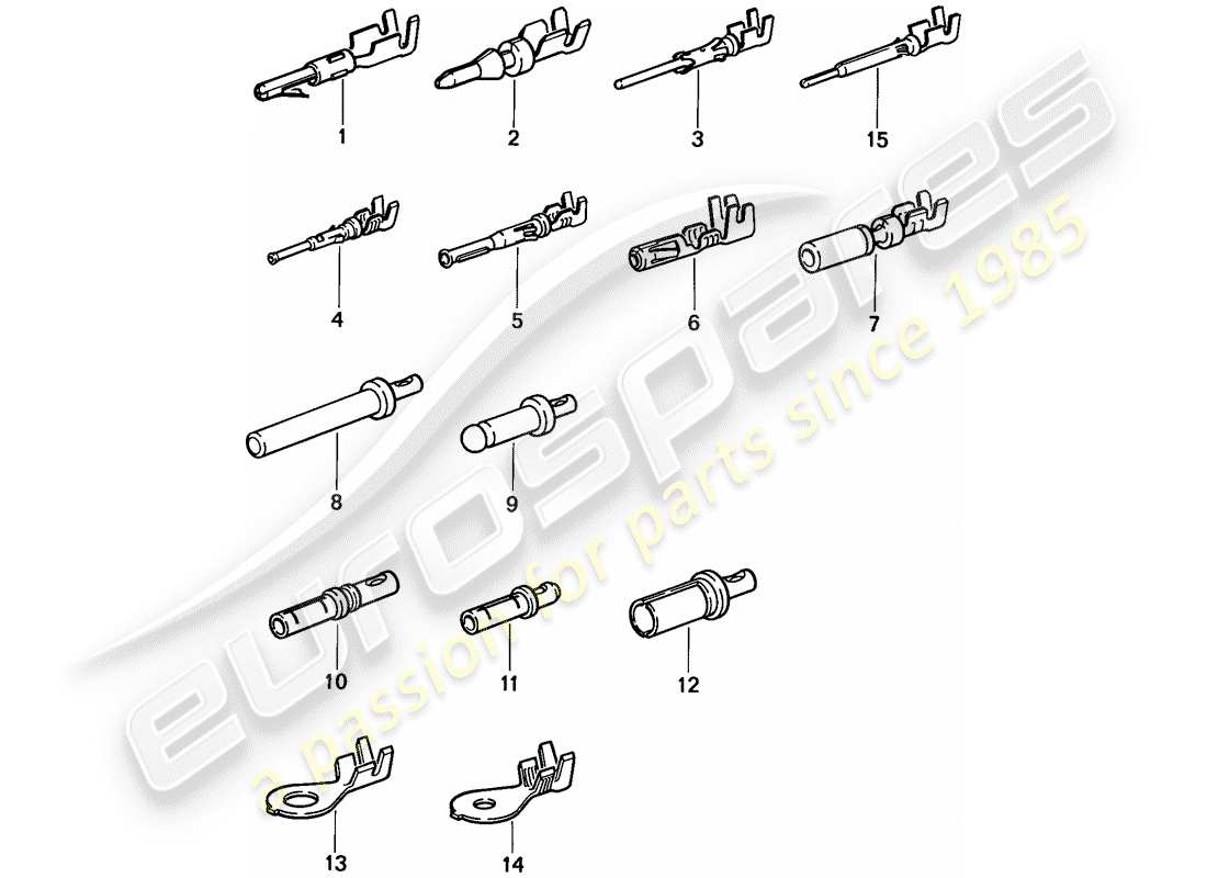 porsche 1987 (924s) pin (male) terminal - contact pin - cable shoe part diagram