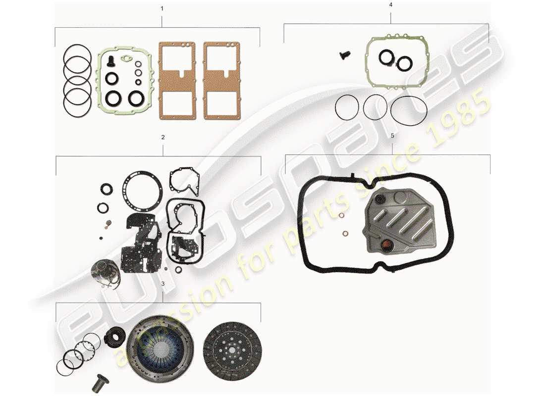 porsche 1990 (928) gasket set part diagram