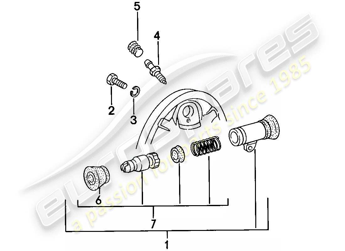 porsche 1977 (924) brake - wheel brake cylinder parts diagram