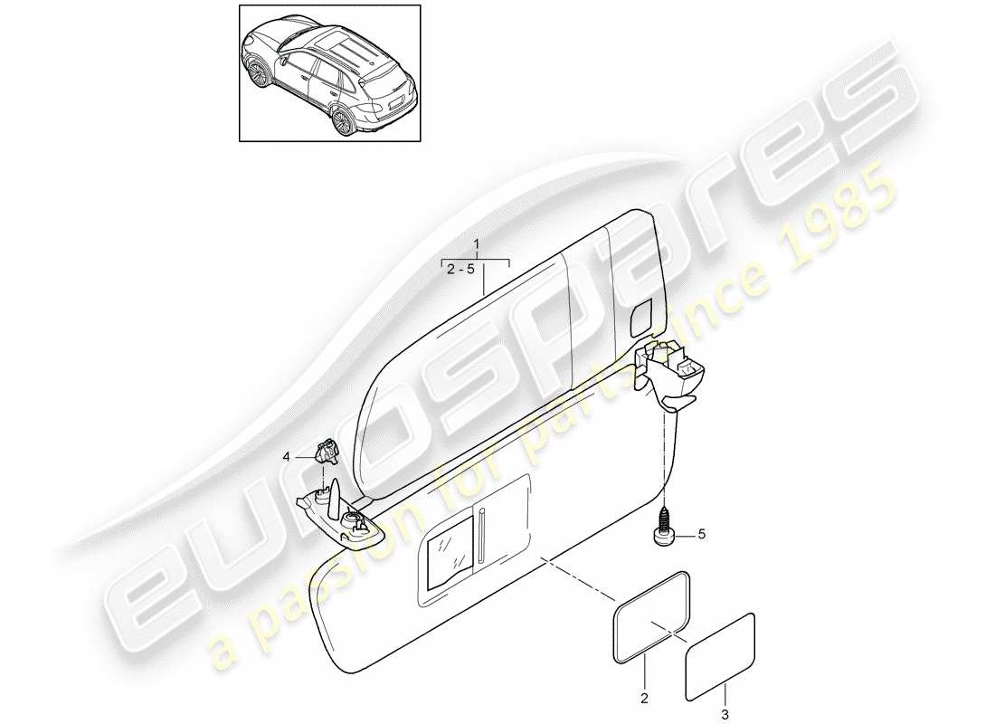 porsche 2011 (cayenne e2 92a) sun vizors d >>- mj 2014 part diagram