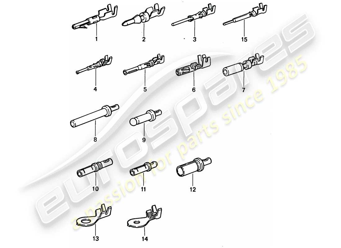 porsche 1992 (968) pin (male) terminal - contact pin - cable shoe part diagram